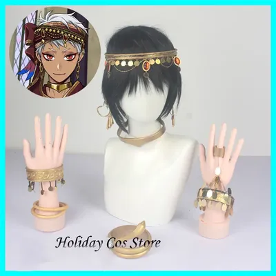 Anime Twisted Wonderland Kalim Cosplay Prop Kopfbedeckung Armband Ohrringe Schlangenkopf Cane Für Image