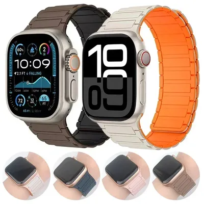 Magnetarmband für Apple Watch Band 45 mm 44 mm 38 40 mm 41 mm 42 mm 46 mm Silikonarmband iWatch Serie 8 7 6 Se 9 10 Ultra2 49 mm Image