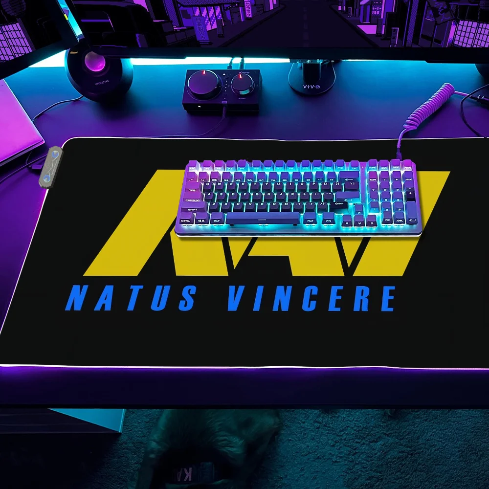 N-Navi Gaming MousePad LED Boy Tischpads Coole Hintergrundbeleuchtung Gummi CSgo Desktop XXL RGB Schreibtische Micro USB Image