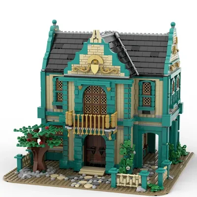 3221PCS Moc Medieval Kolonial Bad Haus Modulare Modell Bausteine Sets Montage Blöcke spielzeug Image