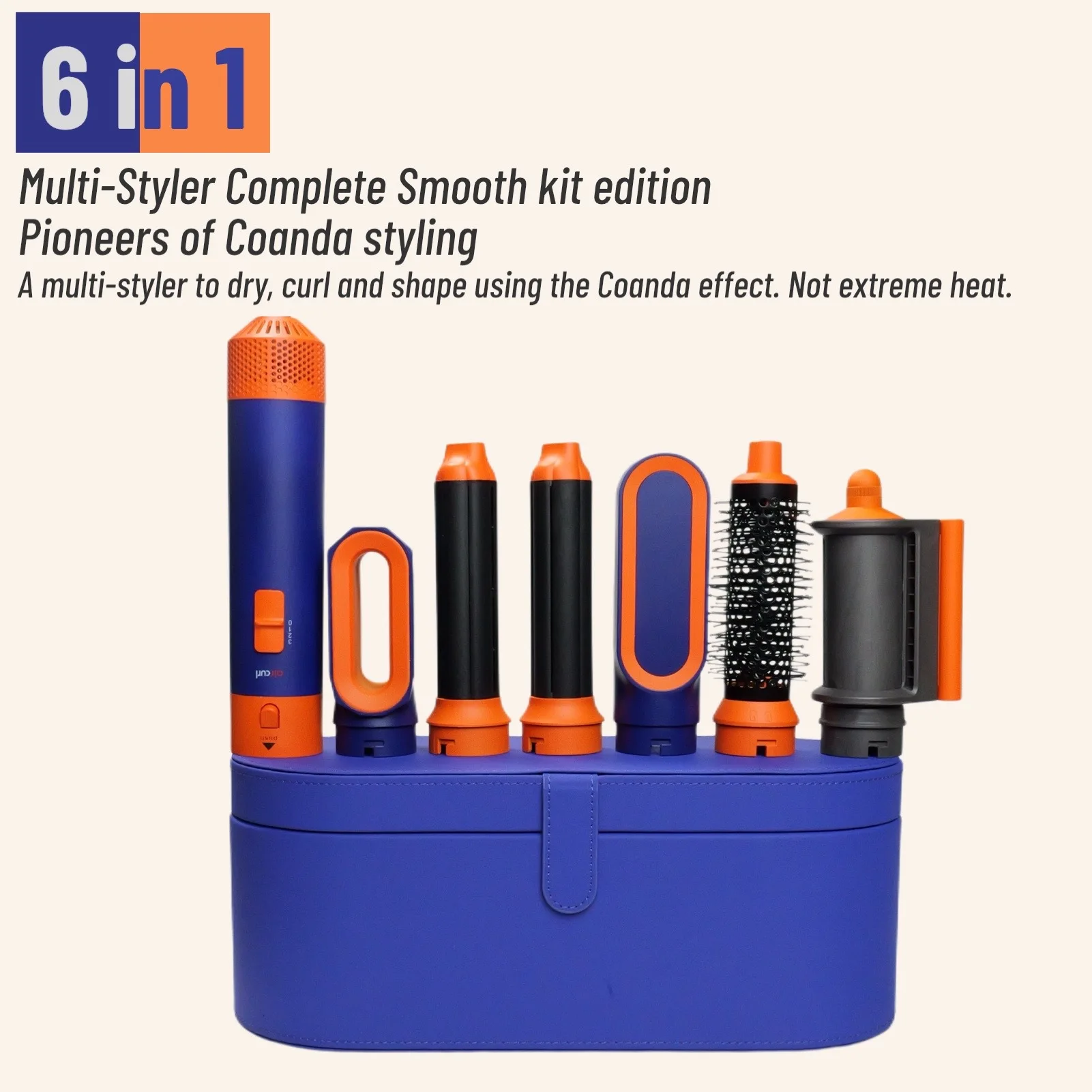 6-in-1-Haarstyler, neuer glatter Haartrockner für Haare, 6-in-1-Haarstyler mit Curling-Fass, Heißluftbürste, Styling-Tool, MultiStyler Image