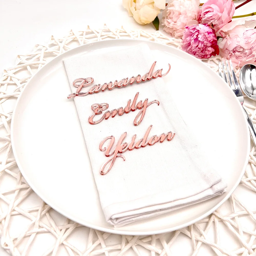 10/30/50 Stück personalisierte Tisch-Namensschilder, individuelle Acryl-Hochzeits-Tischdekorationen für Tischdekorationen, Einstellungen, Geburtstags-Tischkarten