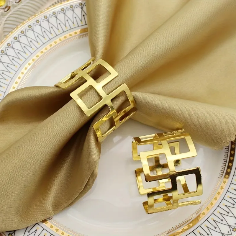 1pc Great Wall Taschenbuch Goldene High-end Serviette Ring Sitz Goldenen Kreis Esstisch Bank Hotel Tuch Dekoration Serviette ring Image