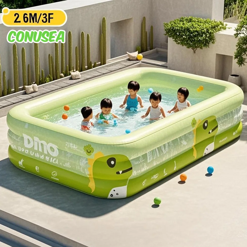 1,5 M/1,8 M/2,1 M/2,6 M Schwimmbad Aufblasbare Pools Abnehmbare oberirdische kinder PVC Große Familie Party Pools Outdoor Spielzeug Image
