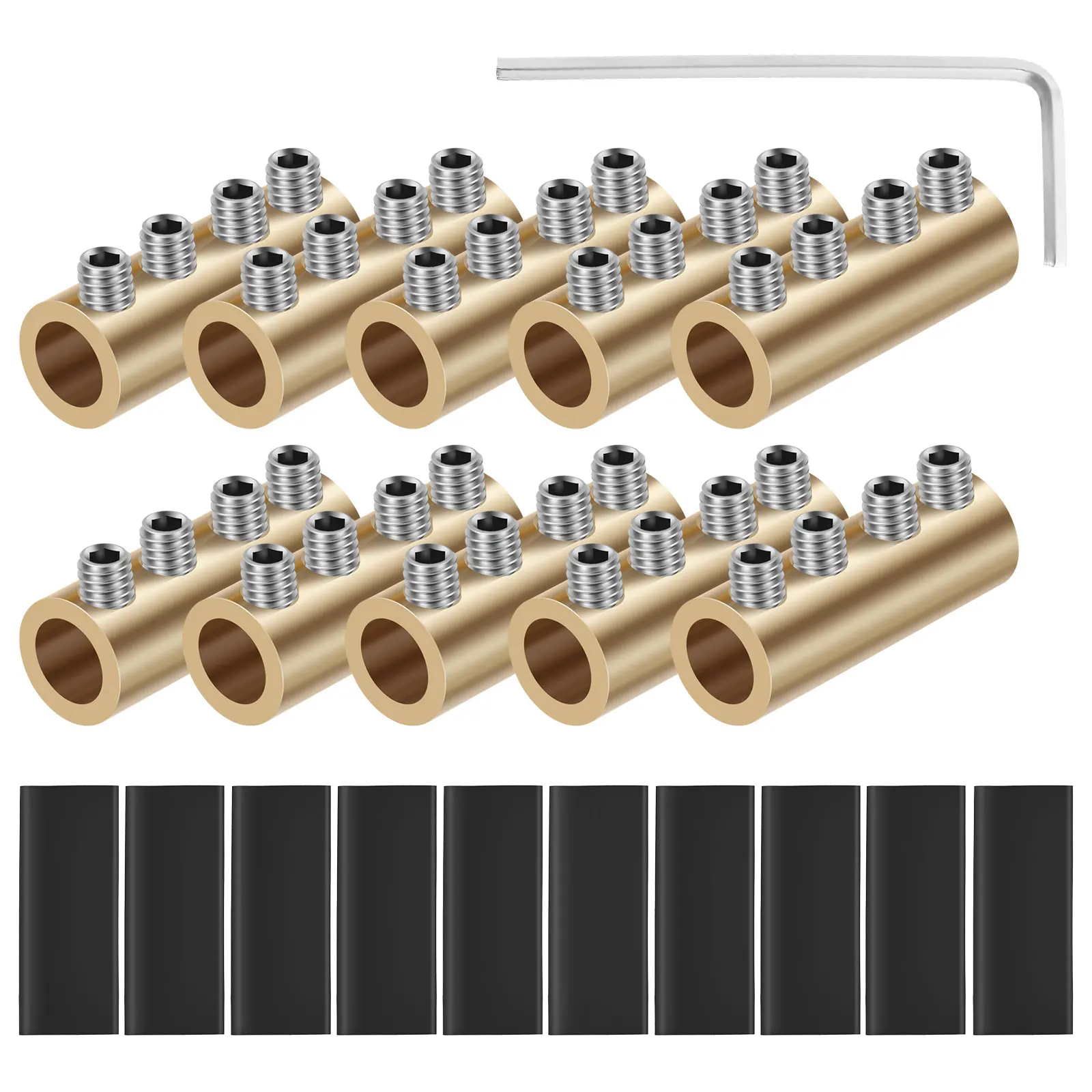 10Pcs Draht Stecker Mutter Kit 80A 6AWG Kupfer Spleißen Verdrahtung Stecker Wasserdichte Schaltung Draht Anschluss Terminal Image