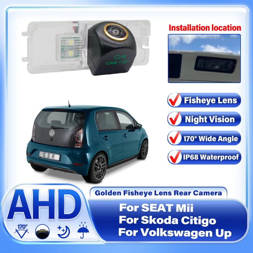 Auto Reverse Backup AHD Rück Parkplatz Rückansicht Wasserdichte Kamera Nachtsicht Für SEAT Mii Für Volkswagen Up Für Skoda Citigo Image
