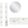 Garderoben-Set INOSIGN "VICENZA, 4-tlg., mit foraler Ornamentabsetzung in der Front", weiß, B:172cm H:192cm T:34cm, Kastenmöbel-Sets, best. aus.: Schuhschrank, Spiegelschrank und 2x Hakenpaneel