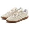 Sneaker LASCANA, Damen, Gr. 38, beige (creme), Obermaterial: 85% Rindsleder, 15% Textilmaterial. Futter: 100% Textilmaterial. Decksohle: 100% Textilmaterial. Laufsohle: 100% Synthetik, unifarben, casual, Schuhe, Freizeitschuh, Halbschuh aus Leder...