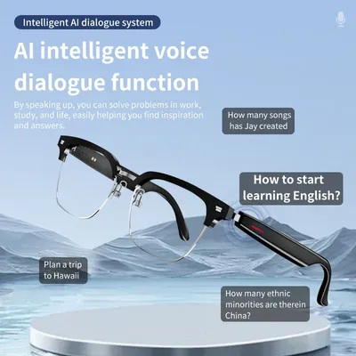 2025 Smartglasses E13 Updated AI Translator Headset Built-in Mic Black tech Touch Control Man Woman