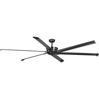 Progress Lighting 240791 - 96" Black 6 Blade Indoor/Outdoor Commercial Ceiling Fan (BLACK CEILING FAN DUAL MOUNT CENTER (P250030-031))