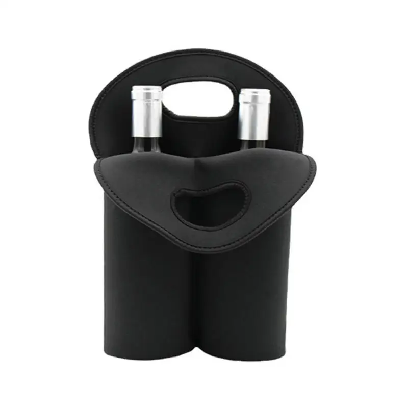 1PC Neoprene Wine Bottle Bag Carry 2 Bottle Drink/Wine/Beer Insulated Neoprene Bag Tote Carrier Cooler Case For Parties