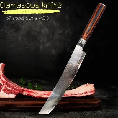 67 Layer Damascus Steel Japanese Chef Knife One Forging, Lasting Sharp Fish Sushi Slicing Filleting