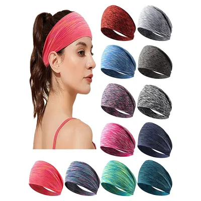 Multicolored Elastic Sporty Headband, Unisex High-Stretch Sweat-Absorbing Yoga Hair Band, Running