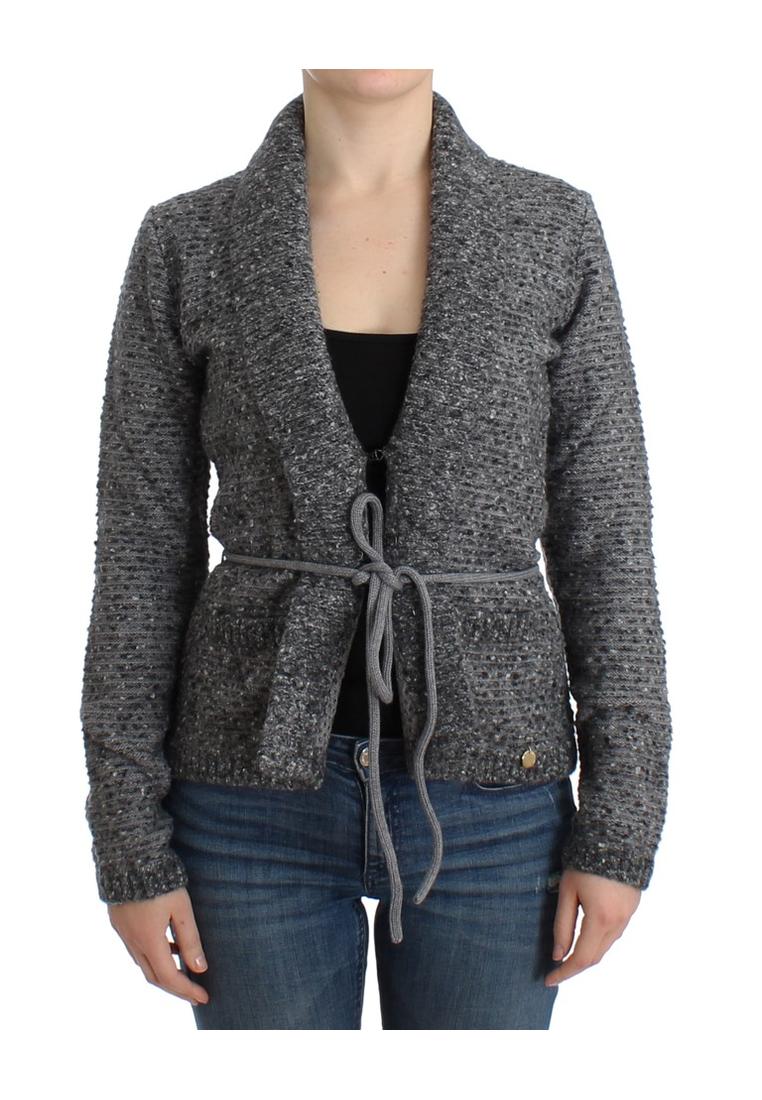Cavalli Damen grauer Wollstrickcardigan Image