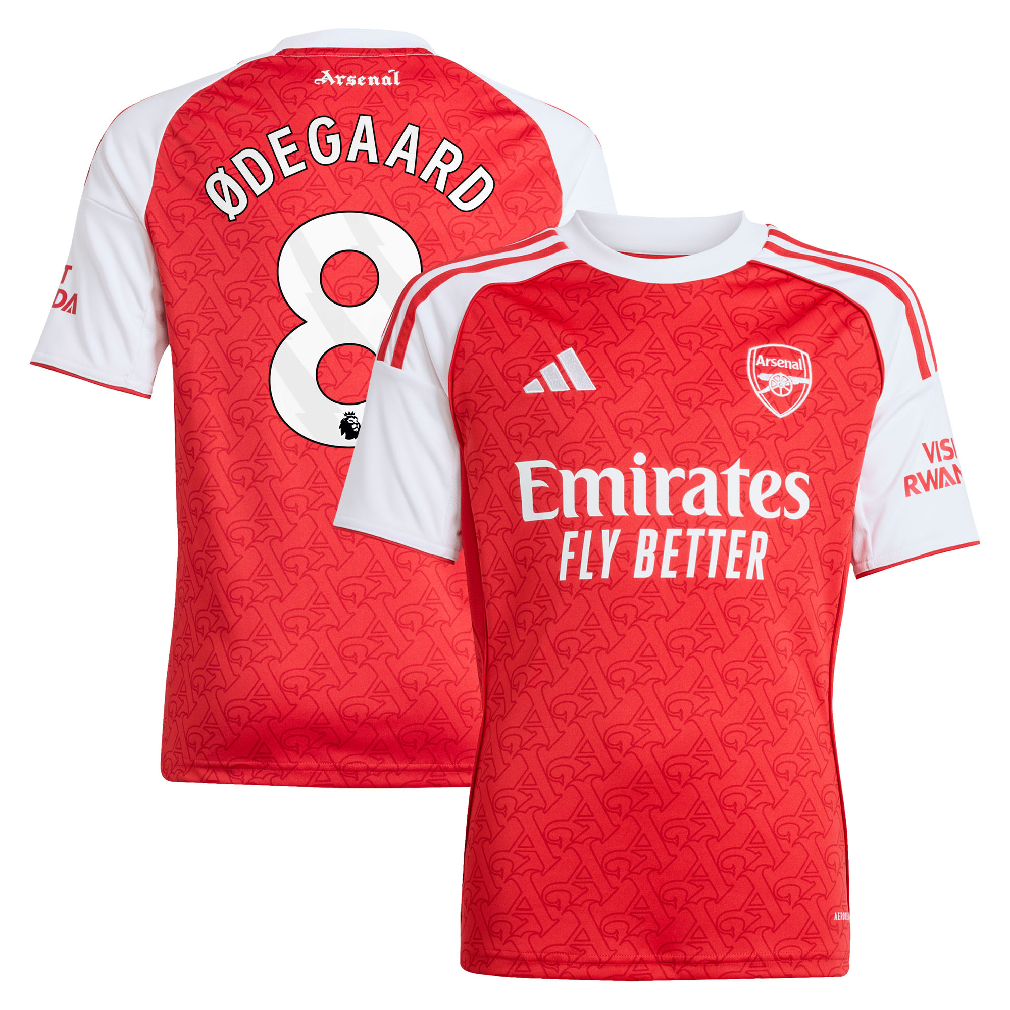 Maillot Domicile Arsenal adidas 2025-26 - Enfant avec flocage Ødegaard 8 - unisexe Taille: 11-12 Years