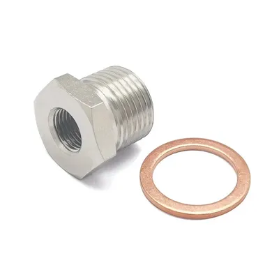 M18 x 1.5 MM to M10 x 1.0 MM Exhaust O2 Oxygen Sensor Spacer Reducer Adapter Connector Accessories