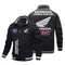 Giacca da uomo con cerniera stampata per abbigliamento da uomo Honda Racing, top coat da donna per abbigliamento sportivo casual alla moda per motociclisti