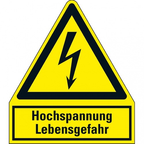 Dreifke® Warn-Kombischild Hochspannung Lebensgefahr, Aluminium, 3 Bohrungen, 240x210mm Image