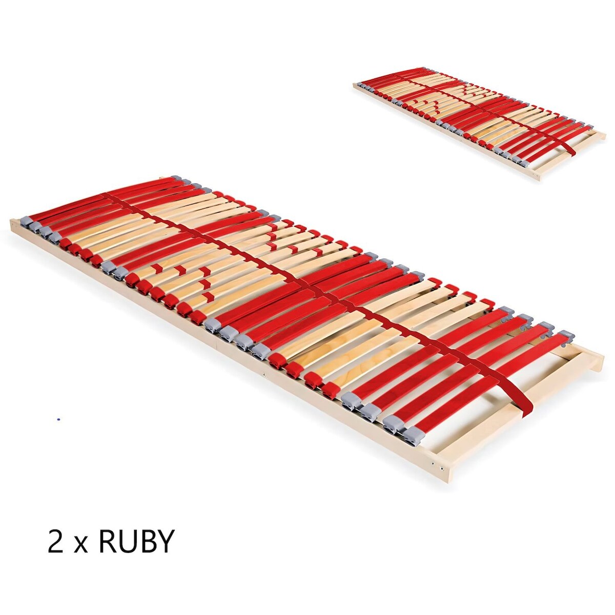 Coemo 2 Stück Lattenrost RUBY NV 7-Zonen 90 x 200 cm Lattenrahmen starr Image