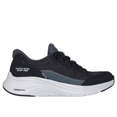 Skechers Boy's Slip-ins: Contour Foam - Cozy Fit Sneaker | Size 1.0 | Black/White | Textile/Synthetic | Machine Washable