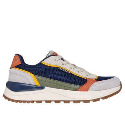 Skechers Boy's Fury - Modern Ave Sneaker | Size 6.5 | Navy Blue | Leather/Synthetic/Textile
