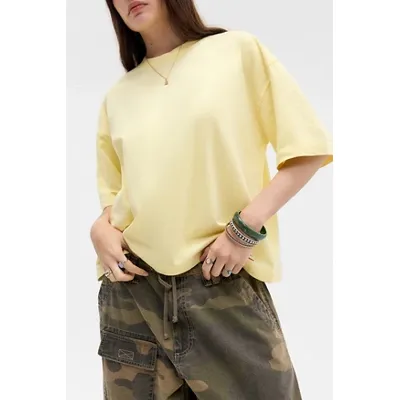 BDG Enzo Drop Shoulder T-Shirt - Yellow M at Urban Outfitters