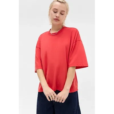 BDG Enzo Drop Shoulder T-Shirt - Red M at Urban Outfitters