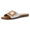 Pantolette MARCO TOZZI, Damen, Gr. 39, weiß, Leder, modisch, Schuhe, Blockabsatz, Sommerschuh, Schlupfschuh mit Schnallen-Schmuckelement
