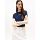 Kurzarmshirt TOMMY JEANS "TJW SLIM ESSENTIAL LOGO2 TEE EXT", Damen, Gr. S (36), blau (schwarz night navy), Single Jersey, Obermaterial: 70% Baumwolle, 30% Viskose, unifarben, casual, figurbetont, Kurzarm, Shirts