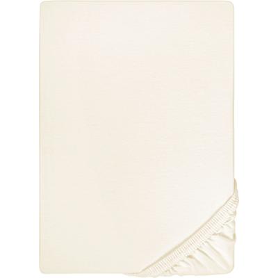 Spannbettlaken BIBERNA "Thea", beige (natur), B:120-130cm L:200-220cm, Jersey-Elasthan, Obermaterial: 97% Baumwolle, 3% Elasthan, Laken, aus Baumwolle, für Matratzen bis 25 cm Höhe, Bettlaken, Spannbetttuch Image
