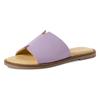 Pantolette TAMARIS, Damen, Gr. 38, lila, Leder, unifarben, modisch, Schuhe, Sommerschuh, Schlappen mit breiter Bandage