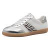 Plateausneaker TAMARIS, Damen, Gr. 41, weiß, zebrafarben, Leder, Textil, Lederimitat, sportlich, Schuhe, Freizeitschuh, Halbschuh, Schnürschuh mit Glitter an der Ferse