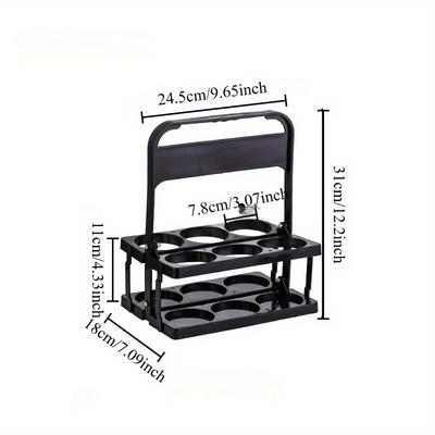 TEMU Portable And Foldable Drink Holder, Plastic Drink Cup Holder, In Multiple Colors, Suitable For Food Delivery, Lightweight And Durable Drink Rack. Image