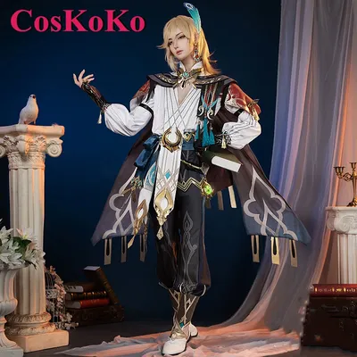 CosKoKo Kaveh Cosplay Kostüm Hot Spiel Genshin Impact Hübsche Wunderschöne Kampfuniform Männer Image