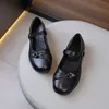Kleines Mädchen Lederschuhe Kinder Schuluniform formelle Schuhe schwarz vielseitige Kinder Frühling