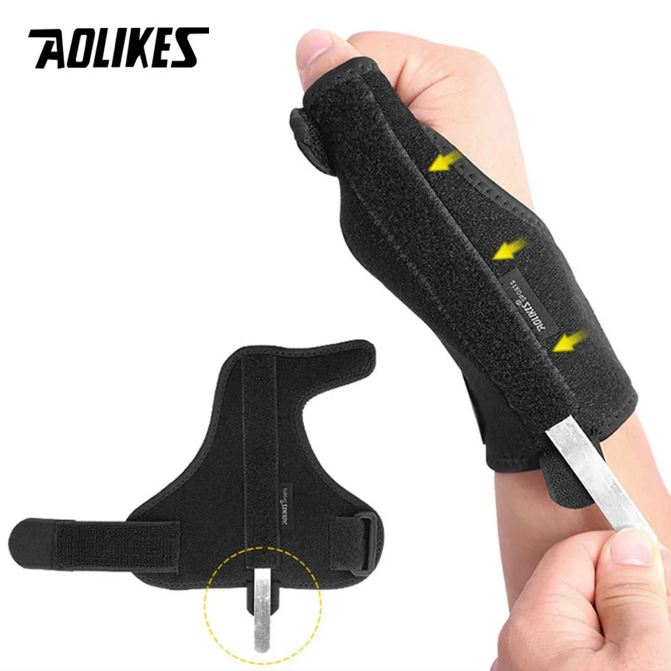 AOLIKES 1PCS Handgelenk Daumen Wachen Schutz Mit Platte Unterstützung Sport Verstauchung Verletzungen Recovery Hand Unterstützung Wrap Strap Band Image