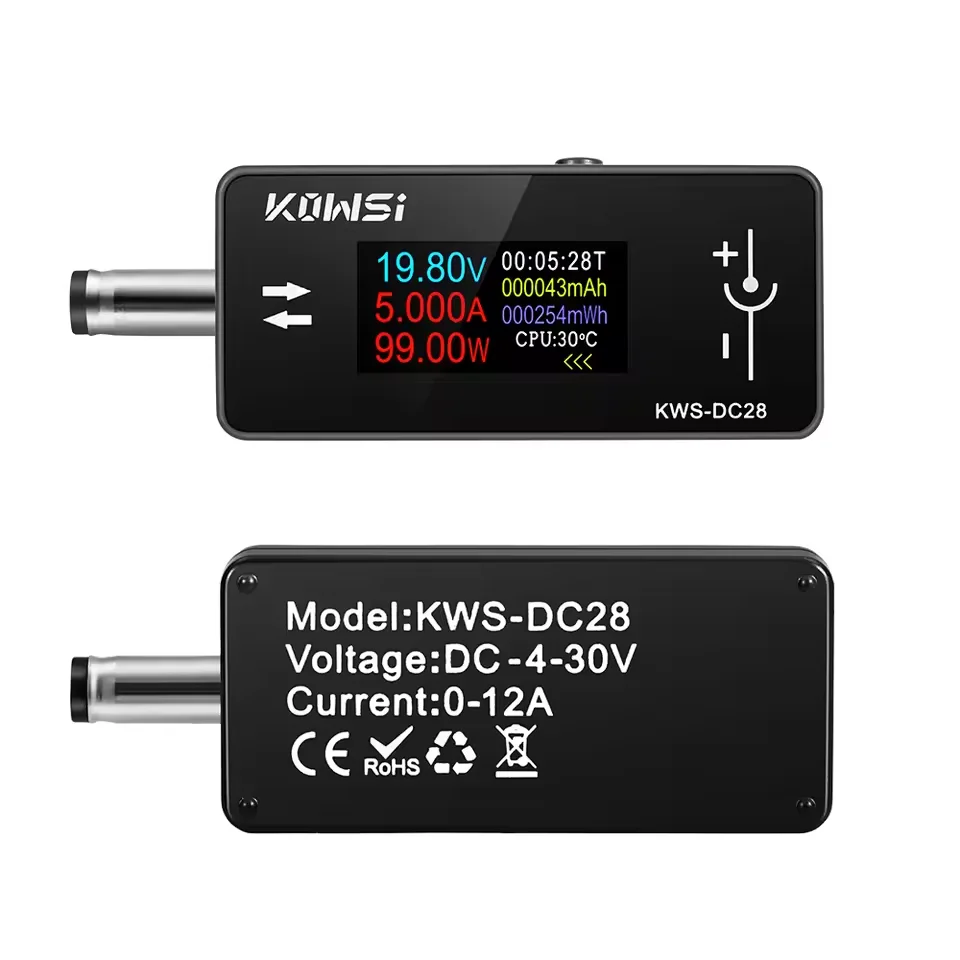 KWS-DC28 0,96 Zoll TFT HD Digitalanzeige DC Spannung Amperemeter Leistungsmesser Handy Ladetester Detektor Elektriker Werkzeug Image