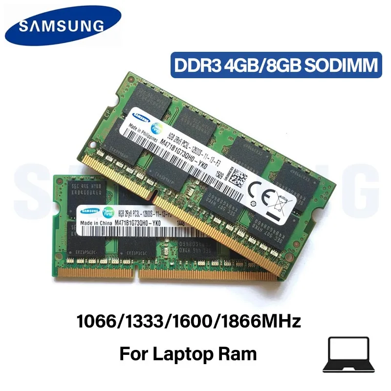 Samsung Ram-Speicher 4 GB 8 GB DDR3 DDR3L 1066 MHz 1333 MHz 1600 MHz 1866 MHz PC3L 204 PIN SODIMM für Laptops Image