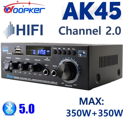 Woopker ak45 hifi digitaler verstärker maximale leistung 90 wx2 kanal 2,0 bluetooth surround sound Image