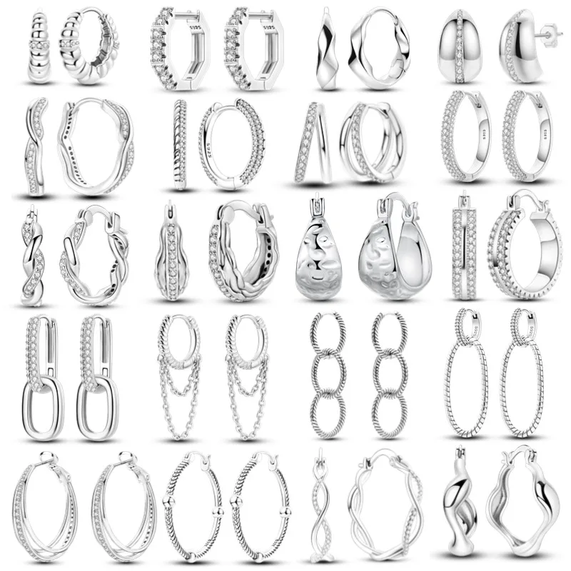 Ohrringe aus 925er Sterlingsilber, 2025, original eingelegte Doppelohrringe, modisches und hochwertiges Zirkonschmuckgeschenk Image