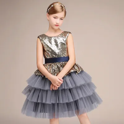 Dideyttawl Maßgeschneidertes Geburtstagspartykleid für Kinder, Mädchen, kurze formelle Kommunion, Image