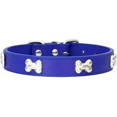 Ahlsen - Hundehalsband aus echtem Leder mit Knochenbesatz, bequeme, größenverstellbare Halsbänder Image