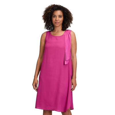 Chiffonkleid CARTOON "Cartoon Chiffonkleid mit Schleifenknoten", Damen, Gr. 42, Normalgrößen, pink (festival fuchsia), Obermaterial: 100% Polyester., feminin, ausgestellt kurz, Rundhals, Kleider Image