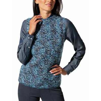 Walbusch Damen Effektgarn Ärmelloser Pulli Blau mehrfarbig Image