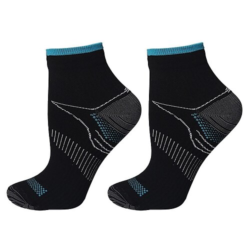 5 Paar Kurze Kompressionssocken für Damen und Herren, Fußgewölbeunterstützung Knöchellaufsocken, Elastische Sportfaszienstütze für Fitnessstudio, Training, Radfahren Image