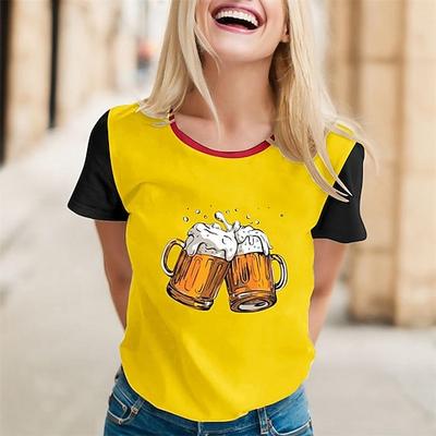 Oktoberfest Bier T-Shirt Bayerisch München Deutsch Grafik Für Damen Erwachsene Oktoberfestbier 3D-Druck Festival Image