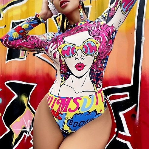 Damen Badeanzug Bademode Offener Rücken Bademode Badeanzug Rosa Atmungsaktiv Schnelltrocknend Langarm - Schwimmen Surfen Schnorcheln Sommer Image