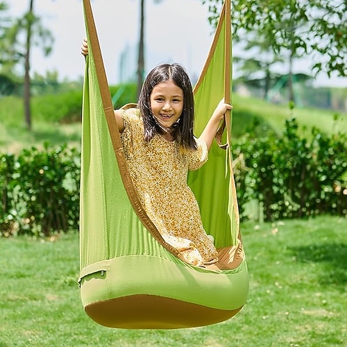 Hängesessel für Kinder im Innen- und Außenbereich, Hängemattendesign, Taschenschaukel, Hängemattenschaukel für den Außenbereich, universeller Schaukelstuhl für Kinder und Erwachsene Image
