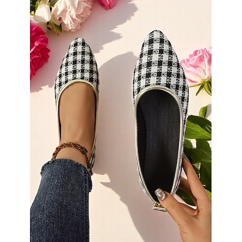 Ballerinas mit Blumenmuster für Damen – weiche Stoff-Ballerinas mit spitzer Spitze für Frühlingsausflüge, Wochenend-Dates und Gartenveranstaltungen Image