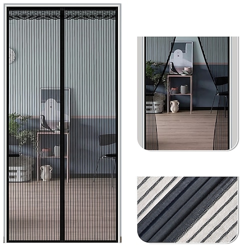 Magnetgittertür tragbar, Fliegen- oder Insektengitter magnetisch, Moskitonetz für Schiebetür, Garage, Terrasse, Küche, Wohnzimmer, Fensterzimmer, Schlafzimmer, Bar, Haustier und Kinder Image
